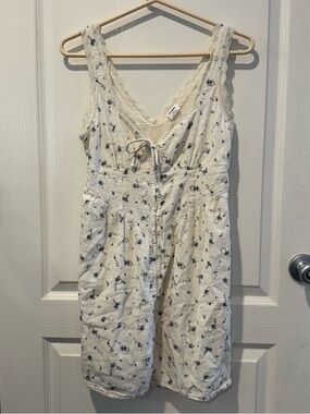 Cotton On Cream Sundress with Blue Floral Print